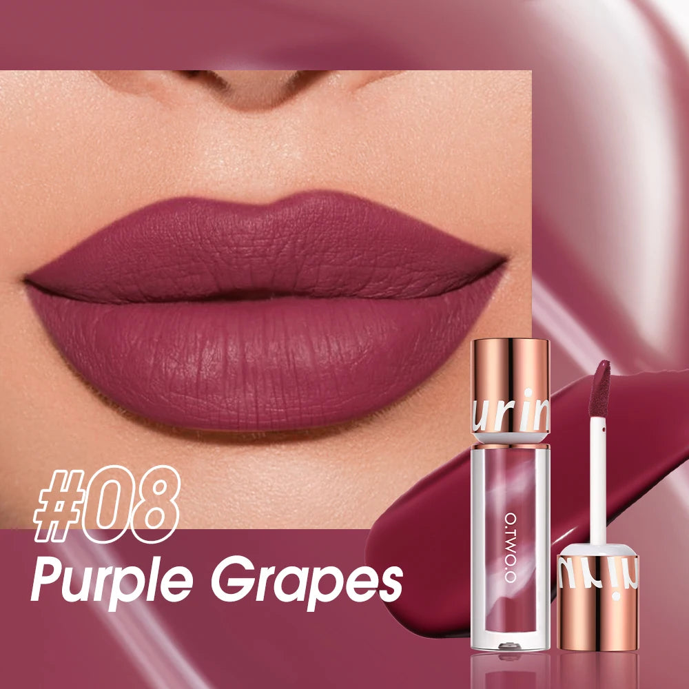 O.TWO.O Lipstick Lip Gloss Makeup Waterproof Velvet Non-stick Cup 8 Colors Lip Tint Matte Long Lasting Sexy Red Liquid Lip Stick