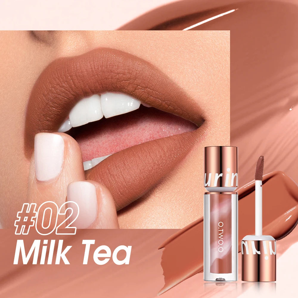 O.TWO.O Lipstick Lip Gloss Makeup Waterproof Velvet Non-stick Cup 8 Colors Lip Tint Matte Long Lasting Sexy Red Liquid Lip Stick