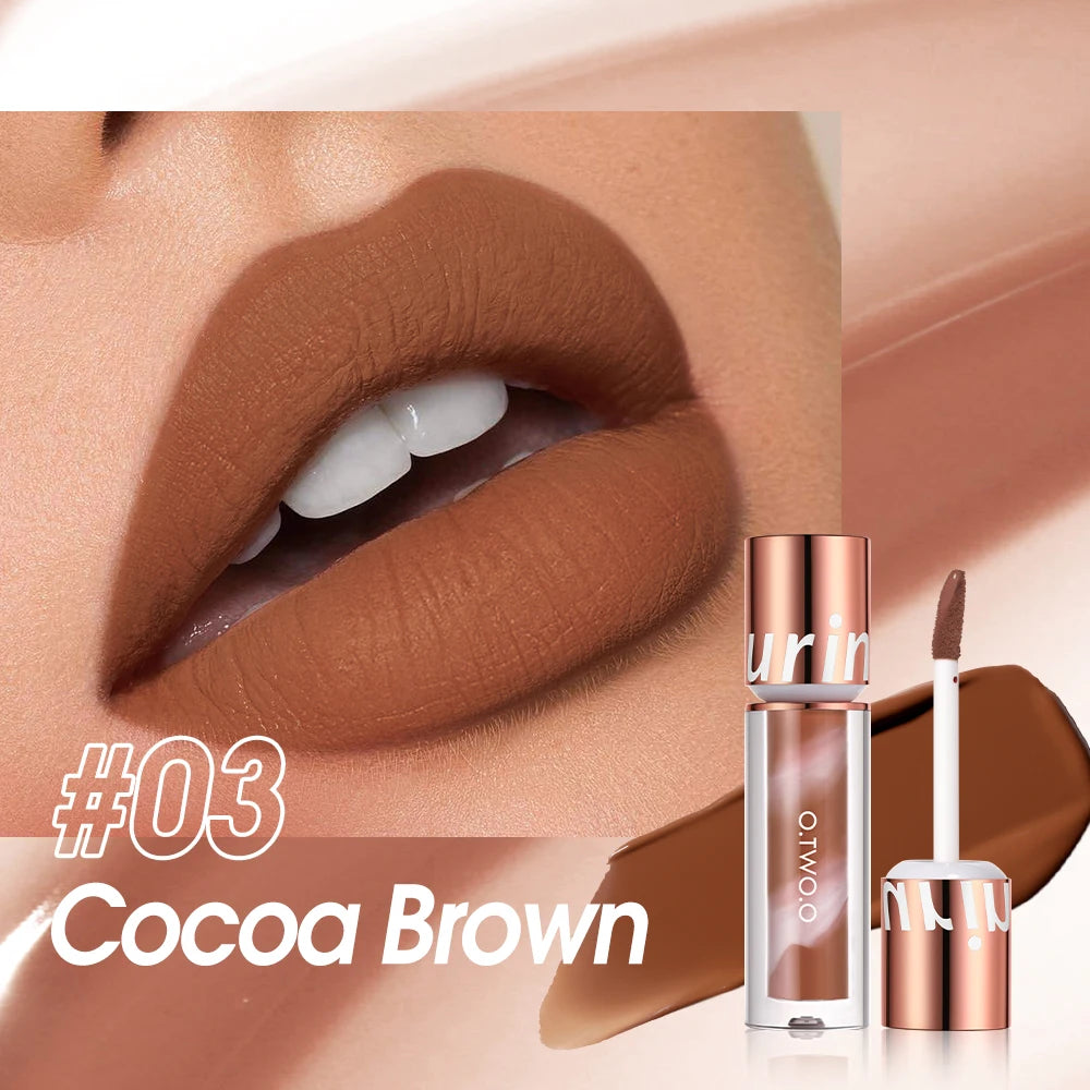 O.TWO.O Lipstick Lip Gloss Makeup Waterproof Velvet Non-stick Cup 8 Colors Lip Tint Matte Long Lasting Sexy Red Liquid Lip Stick
