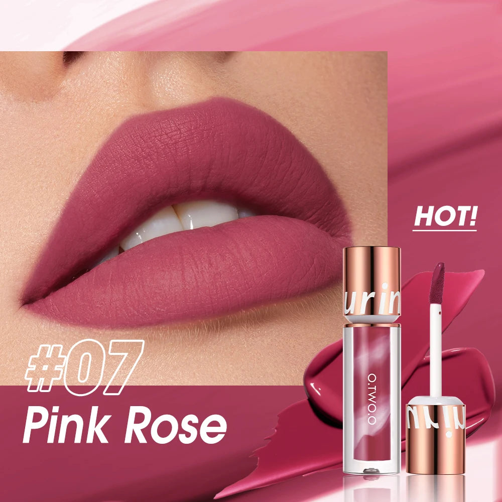 O.TWO.O Lipstick Lip Gloss Makeup Waterproof Velvet Non-stick Cup 8 Colors Lip Tint Matte Long Lasting Sexy Red Liquid Lip Stick