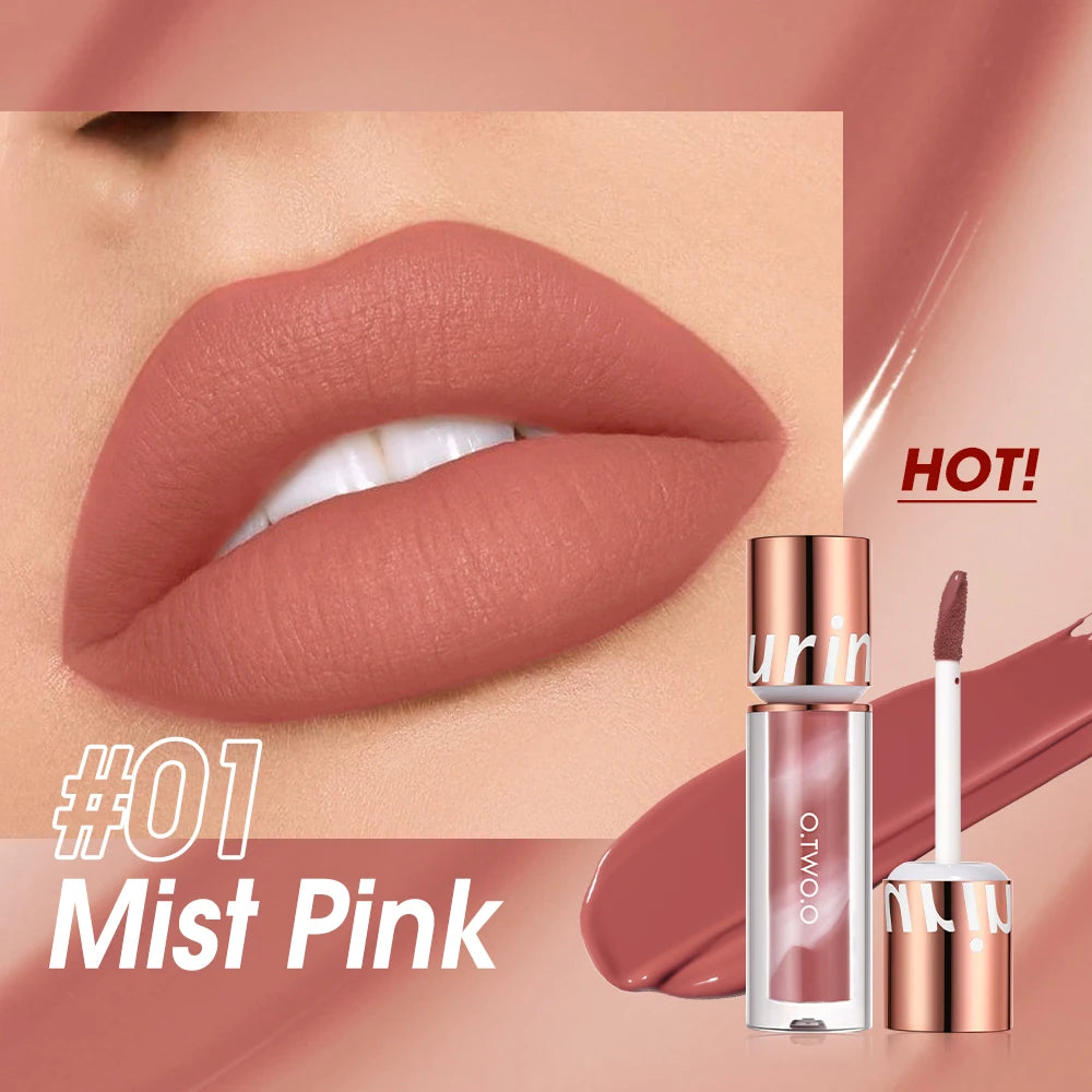 O.TWO.O Lipstick Lip Gloss Makeup Waterproof Velvet Non-stick Cup 8 Colors Lip Tint Matte Long Lasting Sexy Red Liquid Lip Stick