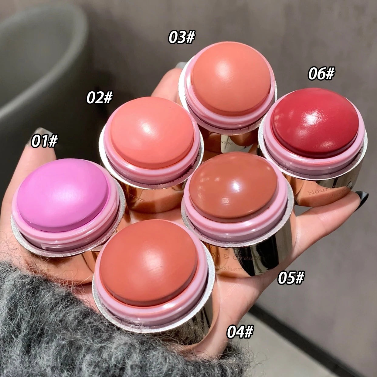 Creamy Purple Blush Stick Soft Face Blusher Cream Korean Make Up Peach Pink Cheek Tint Brightening Contouring Shadow Cosmetics