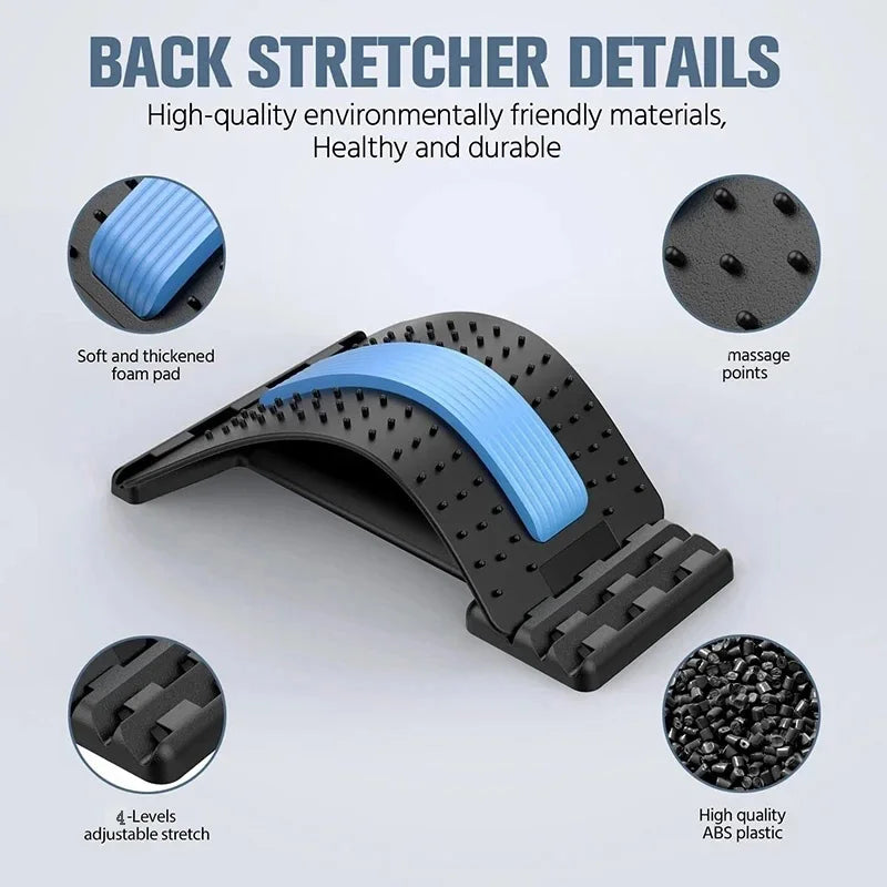 Adjustable Back Stretcher & Lumbar Support – Pain Relief & Posture Corrector for Lower Back