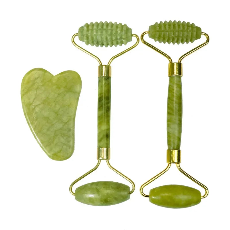 Natural Jade Roller Massager for Face Roller facial liftting Anti-wrinkle Gua Sha Jade Stone Face Massager Beauty Skin Care Tool