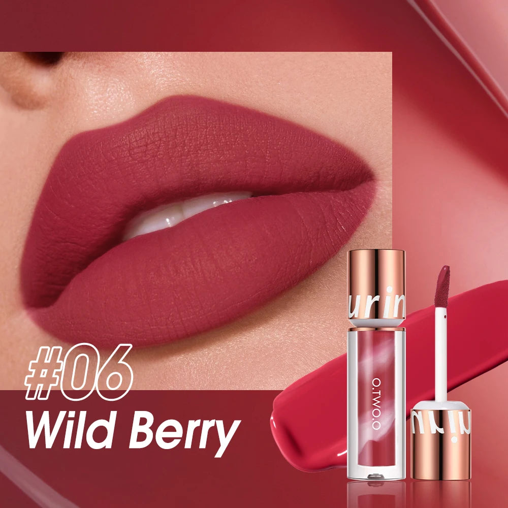 O.TWO.O Lipstick Lip Gloss Makeup Waterproof Velvet Non-stick Cup 8 Colors Lip Tint Matte Long Lasting Sexy Red Liquid Lip Stick