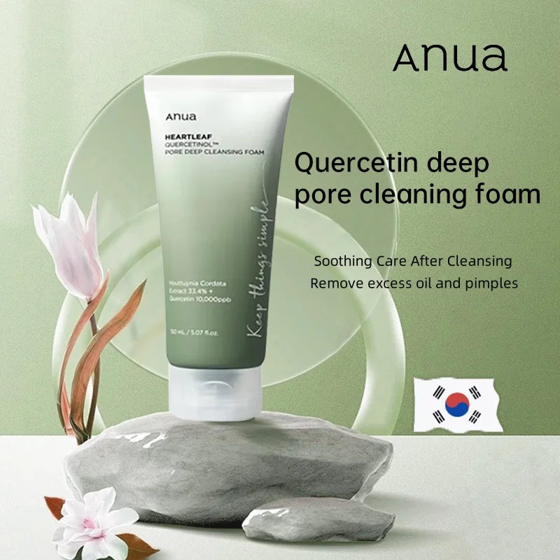 Anua Skin Care Set Heartleaf Face Wash Cleaner Foam Deep Cleaning Pore Control Makeup Cleansing Oil Korean Original Skincare Set