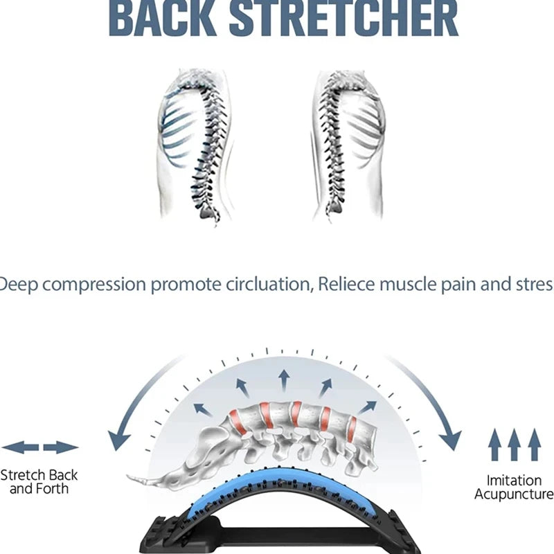 Adjustable Back Stretcher & Lumbar Support – Pain Relief & Posture Corrector for Lower Back