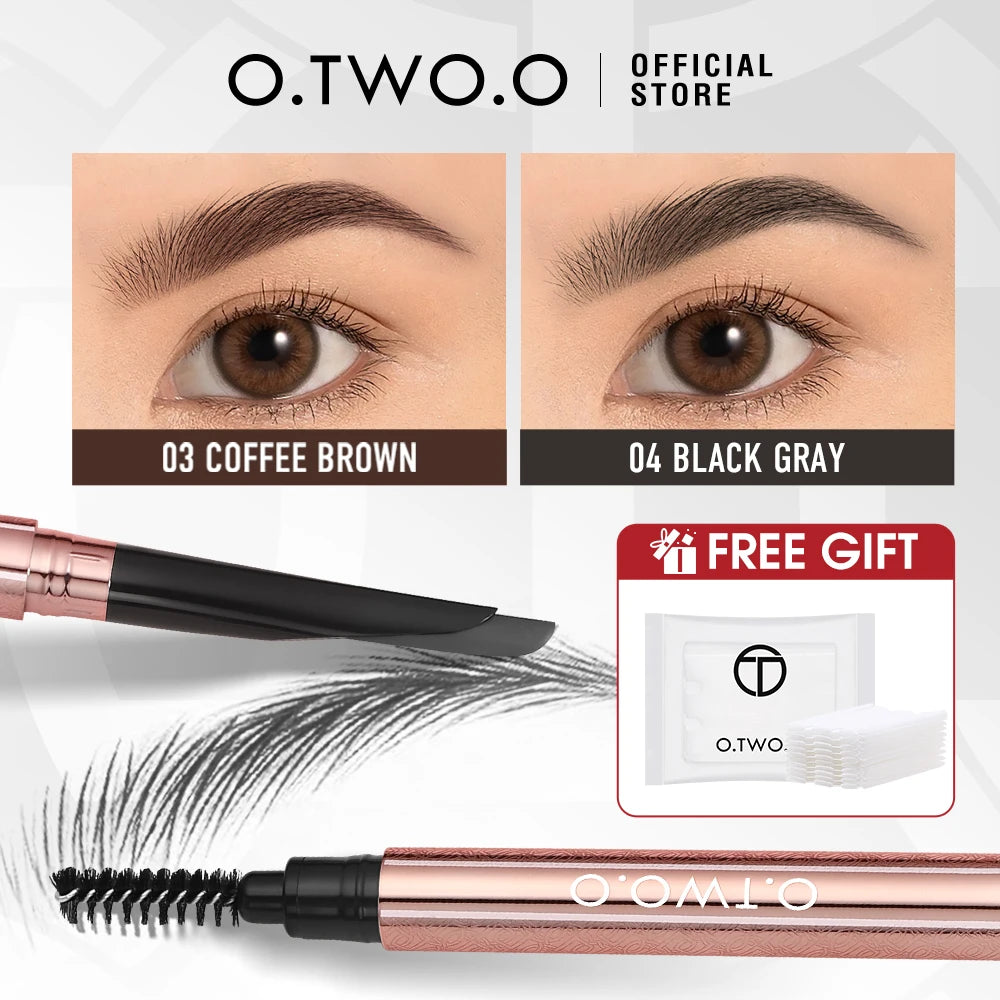 O.TWO.O Machete Eyebrow Pencil Waterproof Natural Long Lasting Smooth Fill Fluff Blendable High Pigment Brow Pencil Eye Makeup